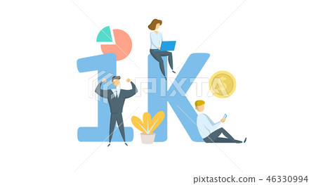 1K likes online social media banner. Concept with keywords, letters, and icons. Flat vector 46330994