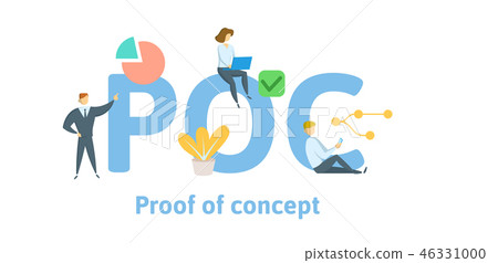 POC, Proof of concept. Concept with keywords, letters, and icons. Flat vector illustration. Isolated 46331000