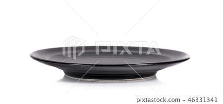 Black plate isolated on white background Black plate isolated on white background 46331341