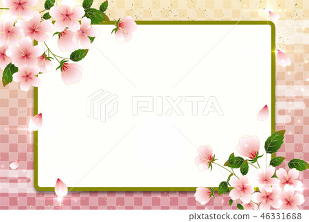 Cherry blossom message card Cherry blossom message card 46331688