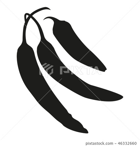 Black and white hot chilli pepper silhouette. Black and white hot chilli pepper silhouette. 46332660