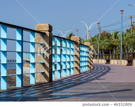 Outdoor riverfront walkway. Outdoor riverfront walkway. 46332809