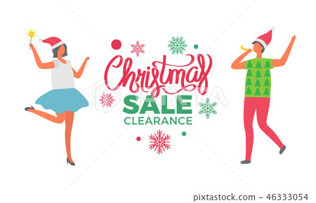 Christmas Sale Clearance Poster, Woman Santa Claus Christmas Sale Clearance Poster, Woman Santa Claus 46333054