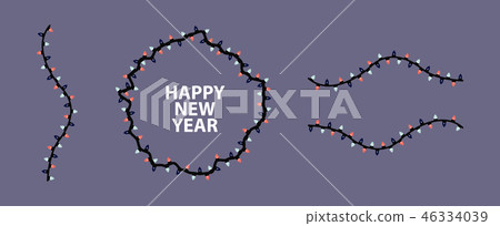 Christmas lights background. Vector 46334039