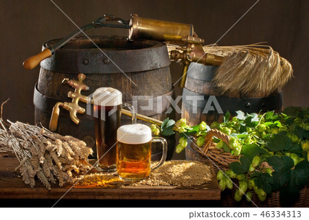 Beer glasses and raw material for beer productio 46334313