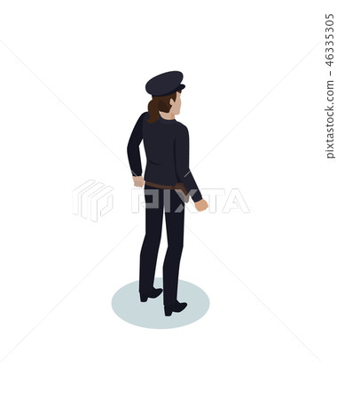 Isometric Policewoman in Overall and Gun Holster Isometric Policewoman in Overall and Gun Holster 46335305