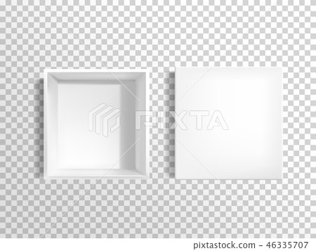 Blank white empty shoebox with lid vector 46335707