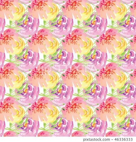 Hand-painted watercolor floral rose Pattern Hand-painted watercolor floral rose Pattern 46336333