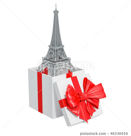 Gift travel in Paris concept, 3D rendering 46336916