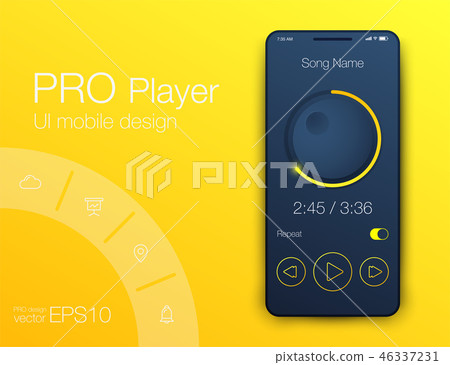 UX audio player templates. Stock vector eps10 UX audio player templates. Stock vector eps10 46337231