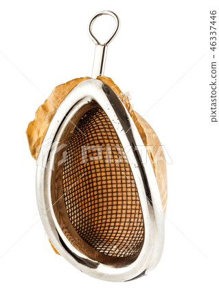 Old anesthesiology mask on white Old anesthesiology mask on white 46337446