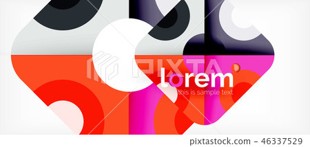 Colorful trendy geometric shapes background Colorful trendy geometric shapes background 46337529