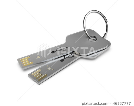 Usb card mockup in the form of a key, 3d Illustration. Visiting flash drive mock up Usb card mockup in the form of a key, 3d Illustration. Visiting flash drive mock up 46337777
