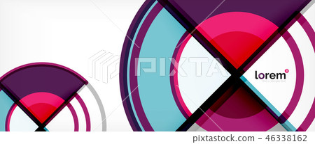 Circle abstract background, bright colorful round geometric shapes 46338162