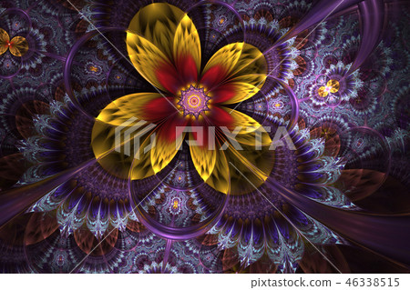 Decorative glossy flower digital artwork graphic. 46338515