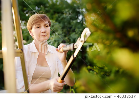 Portrait of mature female gardener. 46338537