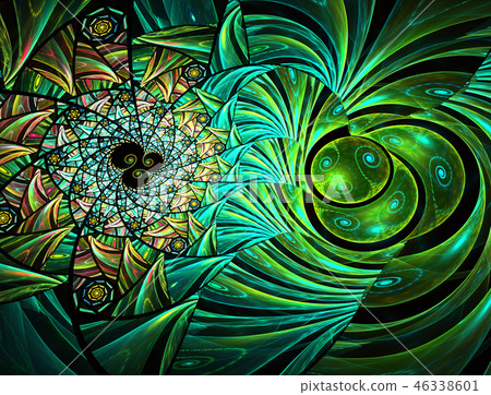 Geometric design. Mosaic Stained glass texture 46338601