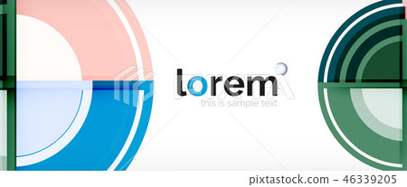 Modern geometric circles abstract background, colorful round shapes with shadow effects 46339205