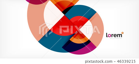Modern geometric circles abstract background, colorful round shapes with shadow effects Modern geometric circles abstract background, colorful round shapes with shadow effects 46339215