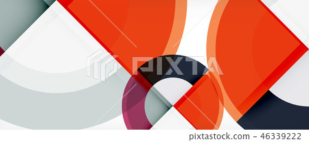 Modern geometric circles abstract background, colorful round shapes with shadow effects Modern geometric circles abstract background, colorful round shapes with shadow effects 46339222