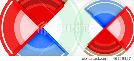 Modern geometric circles abstract background, colorful round shapes with shadow effects Modern geometric circles abstract background, colorful round shapes with shadow effects 46339337