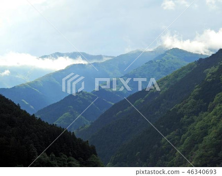 Mountain ranges in early summer Mountain ranges in early summer 46340693