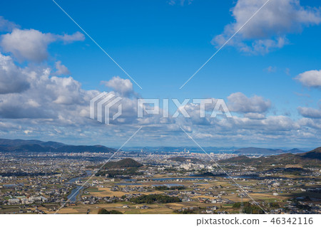 Cityscape of Takamatsu City-Miki Town, Kagawa Prefecture (Takamatsu city area taken from Miki Town) 46342116