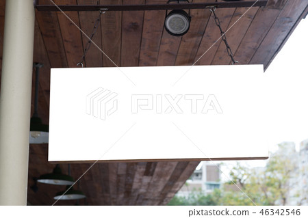 Large blank billboard on a street wall, Large blank billboard on a street wall, 46342546