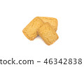 top view of three butter cookies. 46342838
