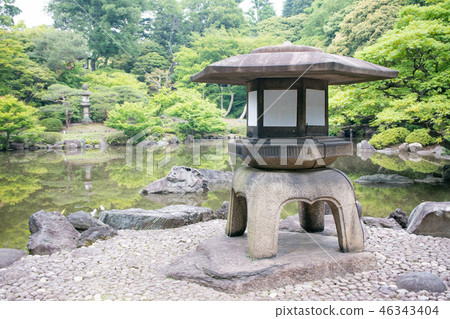 東京、舊古河庭園、真嗣池、國家風景區 東京、舊古河庭園、真嗣池、國家風景區 46343404