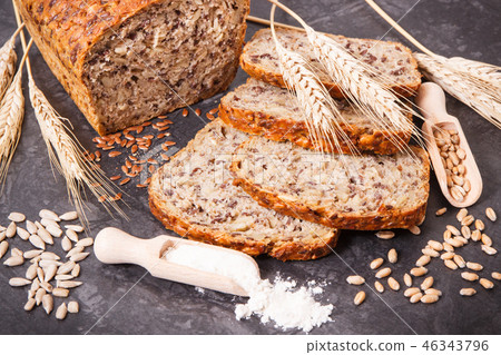 Wholegrain bread for breakfast 46343796