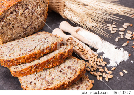 Wholegrain bread for breakfast Wholegrain bread for breakfast 46343797