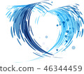 Water splash heart 46344459