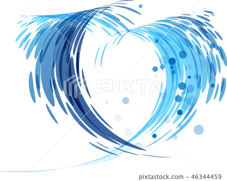 Water splash heart 46344459