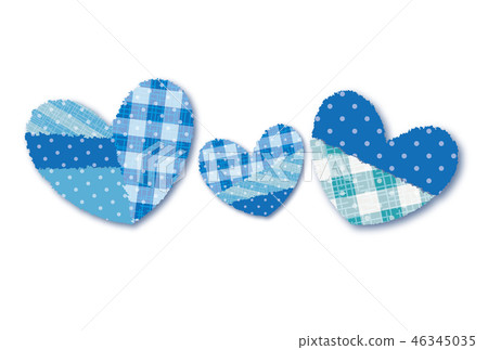 Patchwork Heart Heart Postcard Background Material White Day 46345035