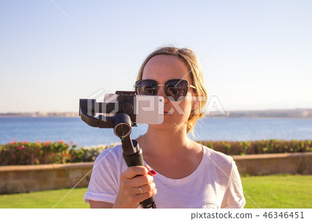 Video blogger girl. Video blogger girl. 46346451