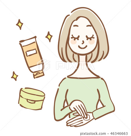 Women painting hand cream 46346663