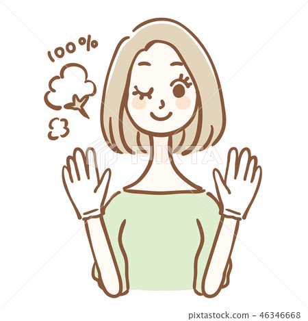 Woman with cloth gloves 46346668