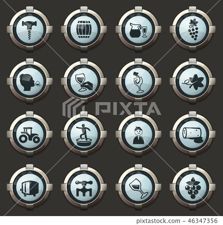 Vineyard and Wine icons set - Stock Illustration [46347356] - PIXTA