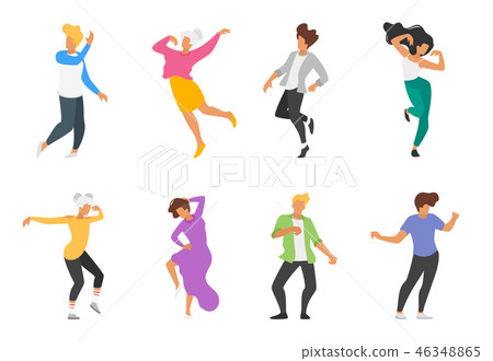 Dancing people silhouette 46348865
