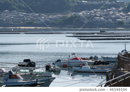 Oysters and fishing boats in Ototo-cho Oysters and fishing boats in Ototo-cho 46349104