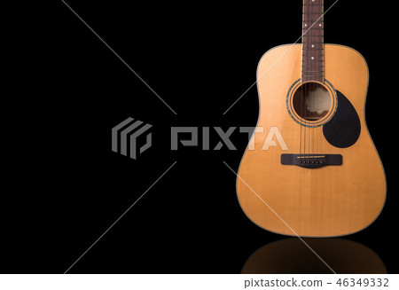 Wood guitar isolated from the background. 46349332