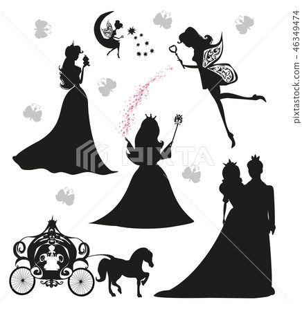 set of illustrations of princesses and fairies 46349474