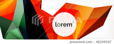 Vector colorful geometric triangle background, crystal banner design Vector colorful geometric triangle background, crystal banner design 46349597