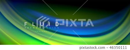 Fluid color wave line background. Trendy abstract layout template for business or technology Fluid color wave line background. Trendy abstract layout template for business or technology 46350111