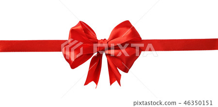 Red silk ribbon and a big bow Red silk ribbon and a big bow 46350151