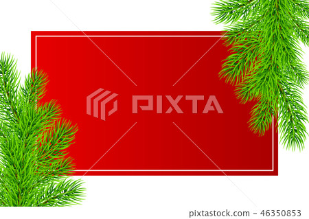 Holiday Christmas frame with fir tree branches - Stock Illustration ...