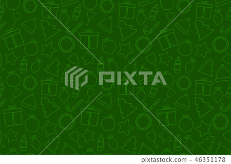 Holiday Christmas green background with icons 46351178