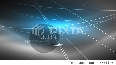 Digital technology abstract background - neon geometric design. Abstract glowing lines. Colorful 46351186