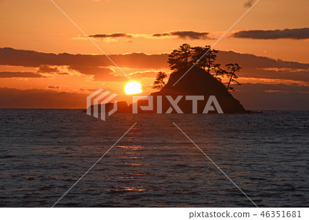 松島的日落 46351681